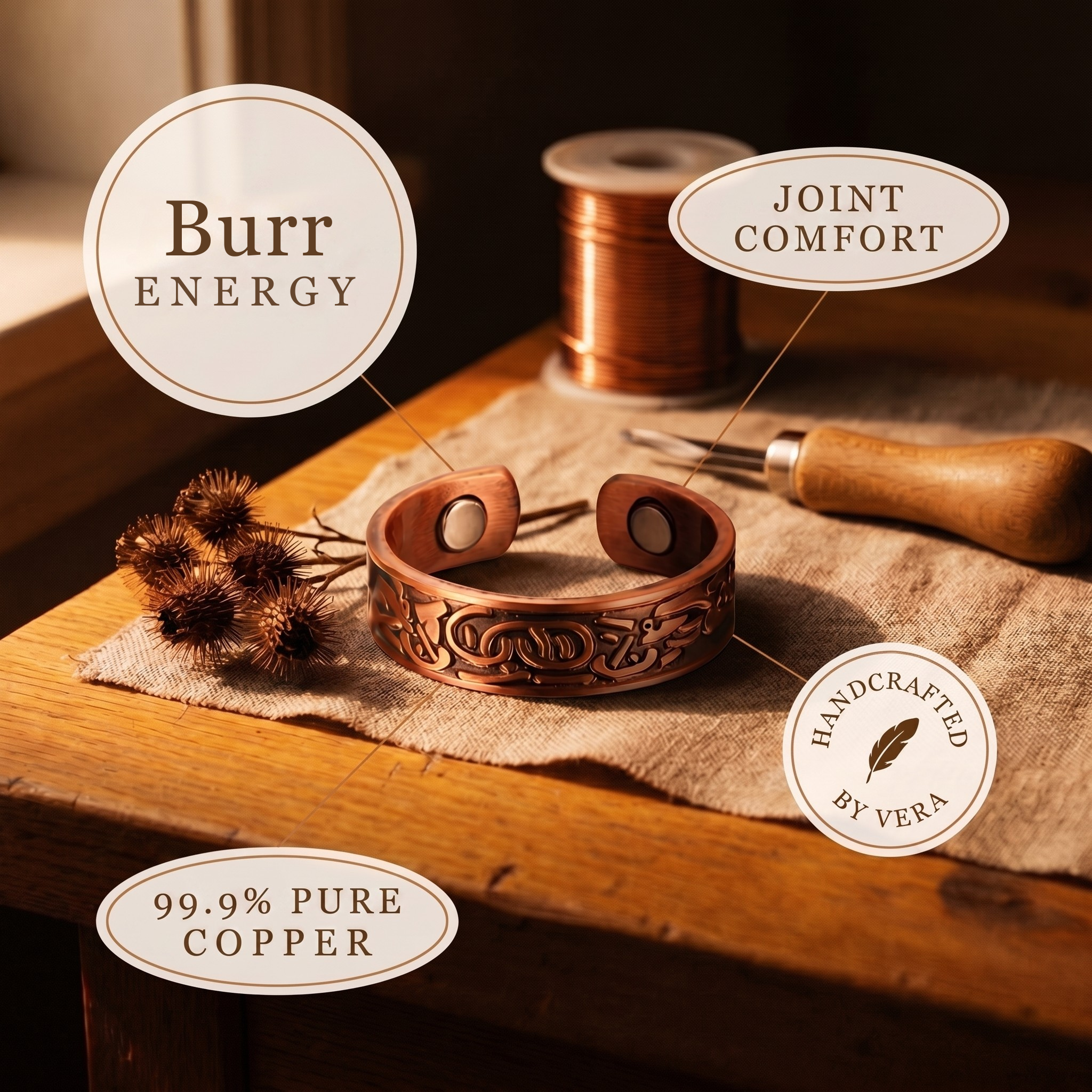 Knurl Copper Ring