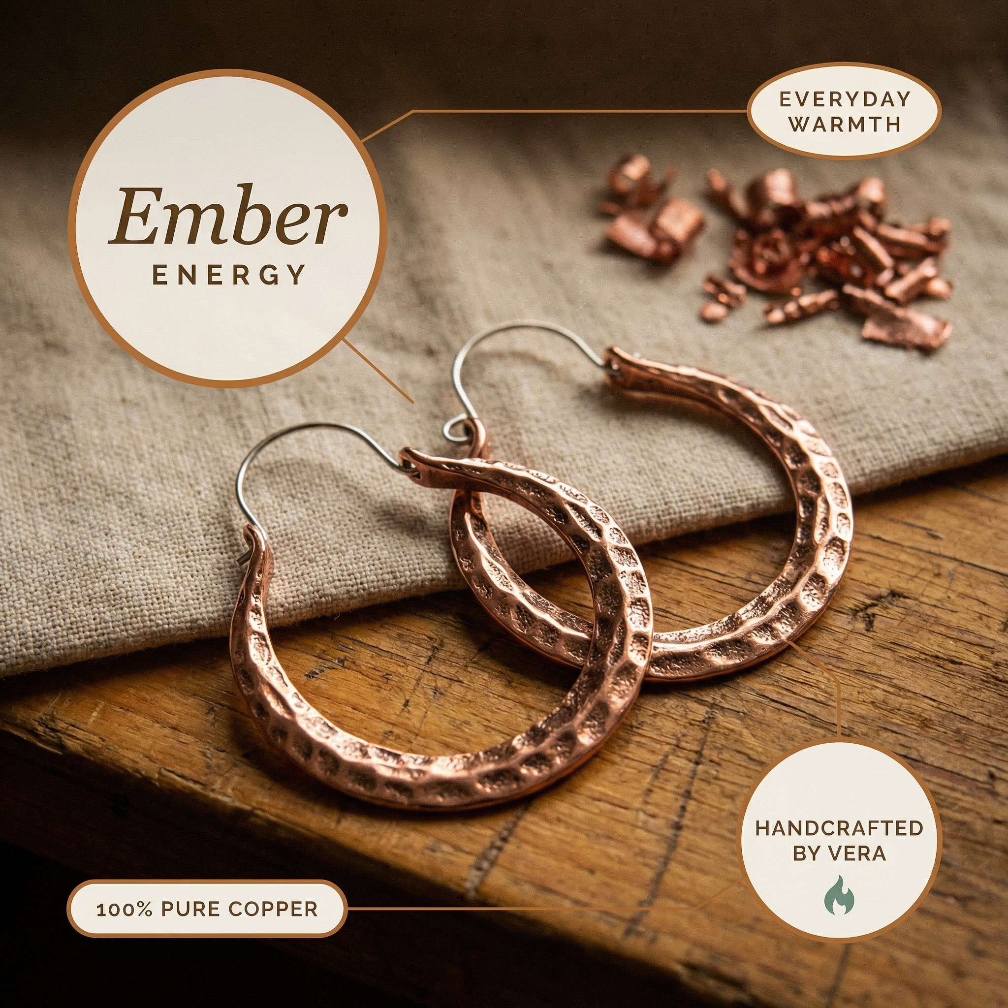 Spark Copper Earrings