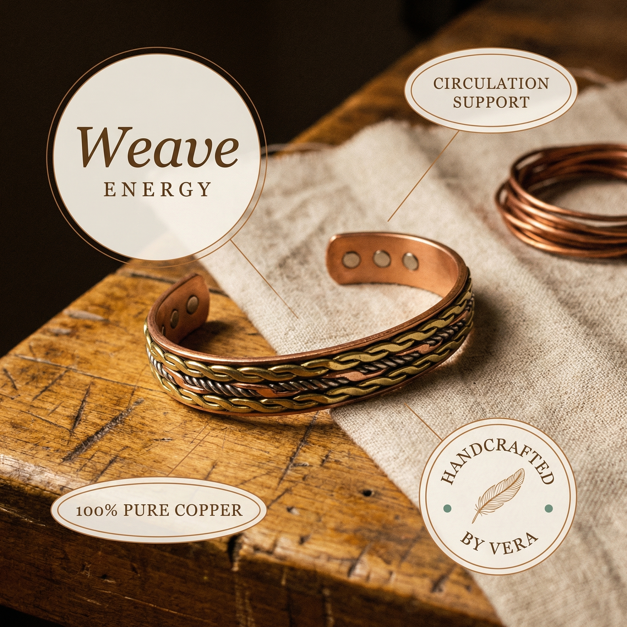 Plait Copper Bracelet
