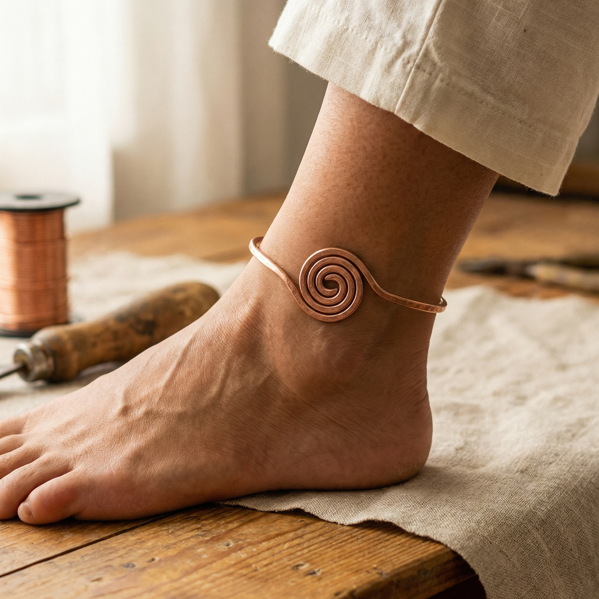 Twist Copper Anklet