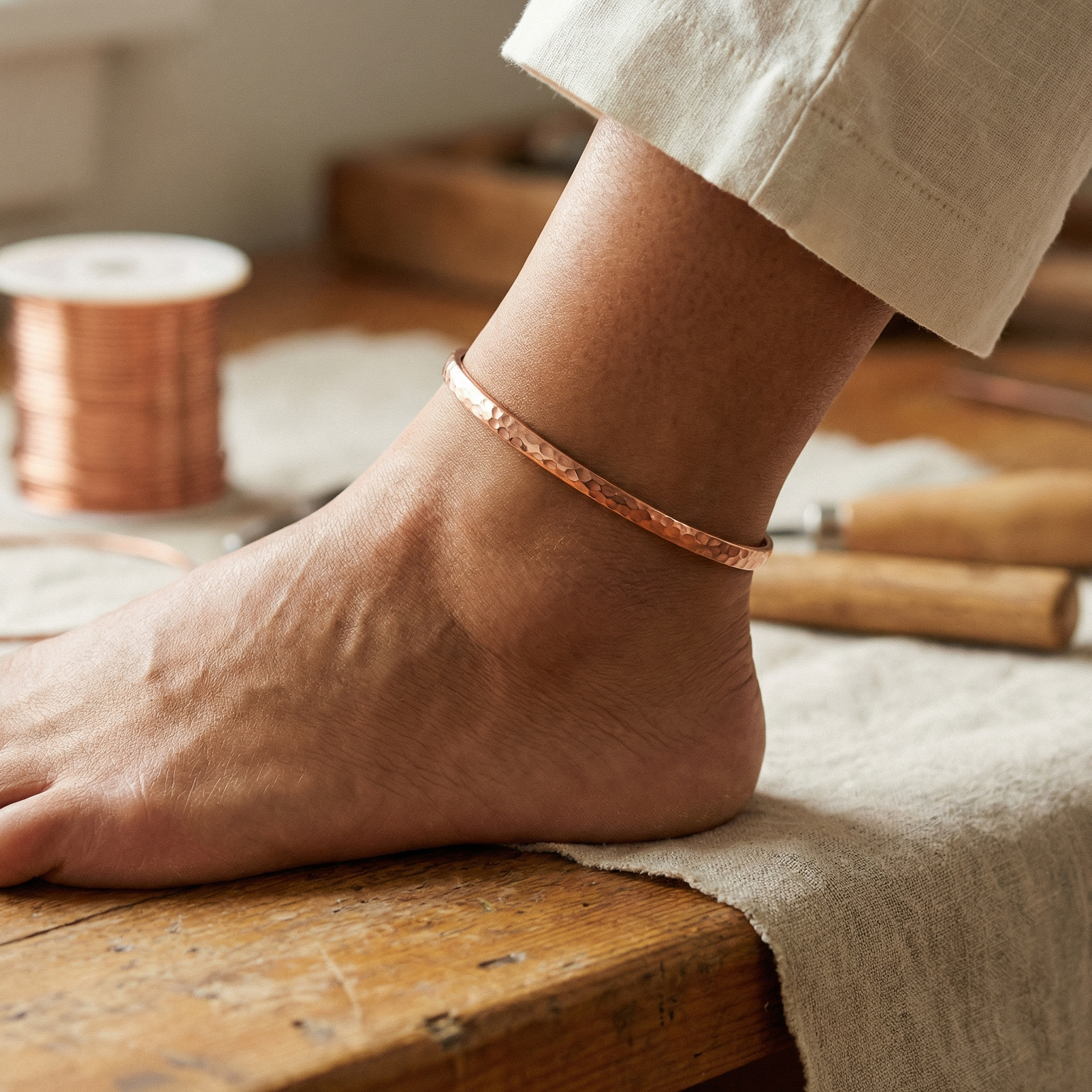 Shingle Copper Anklet