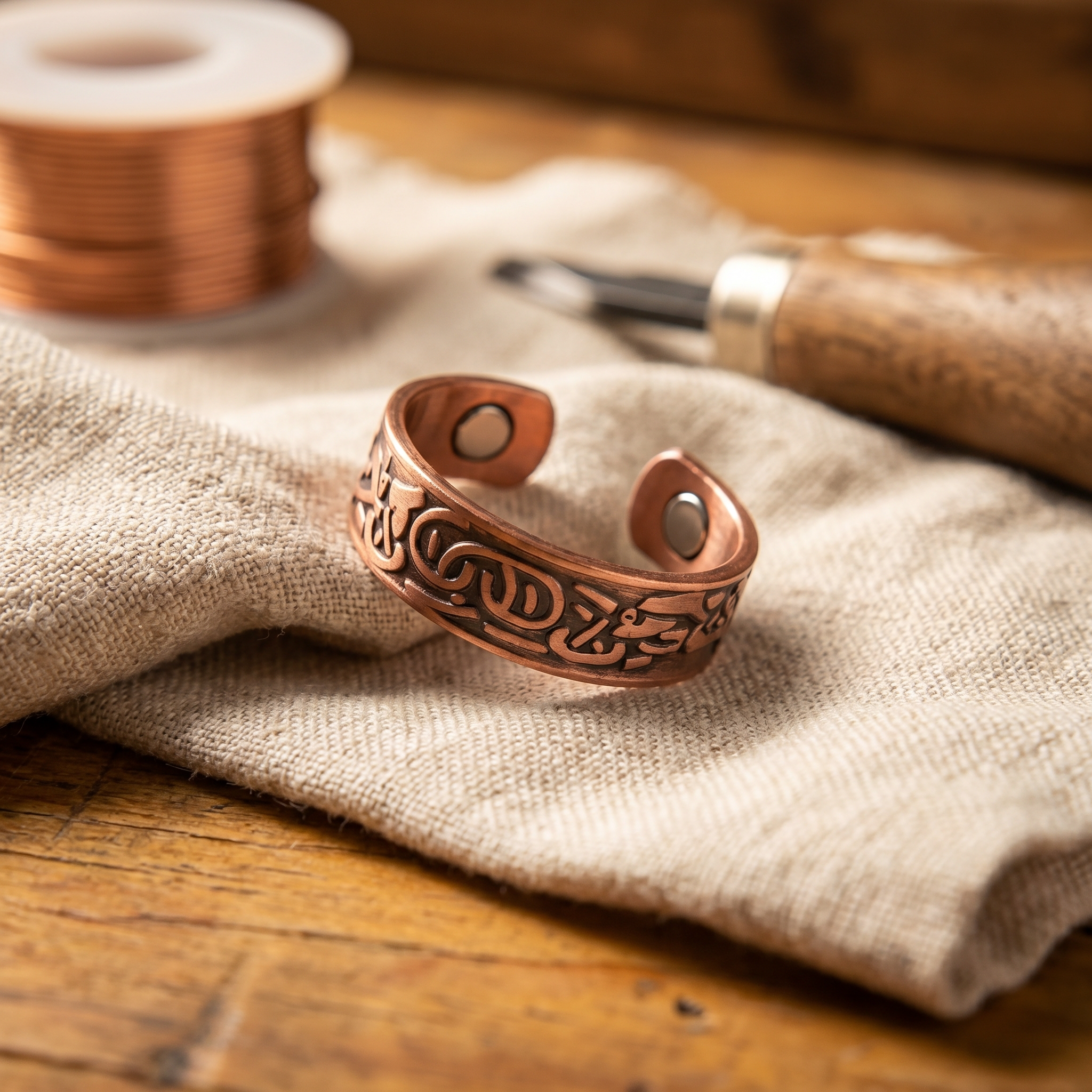 Knurl Copper Ring
