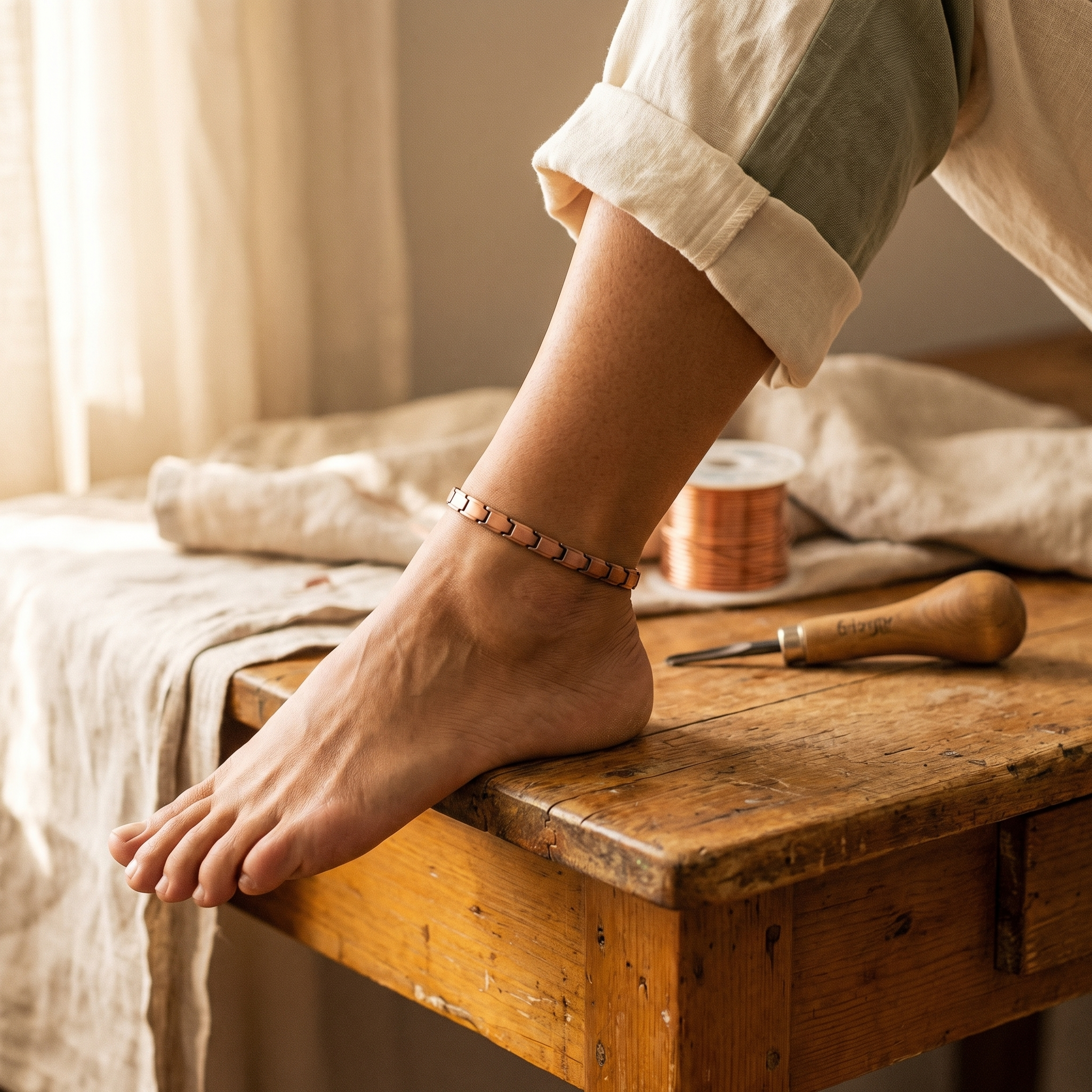 Strand Copper Anklet