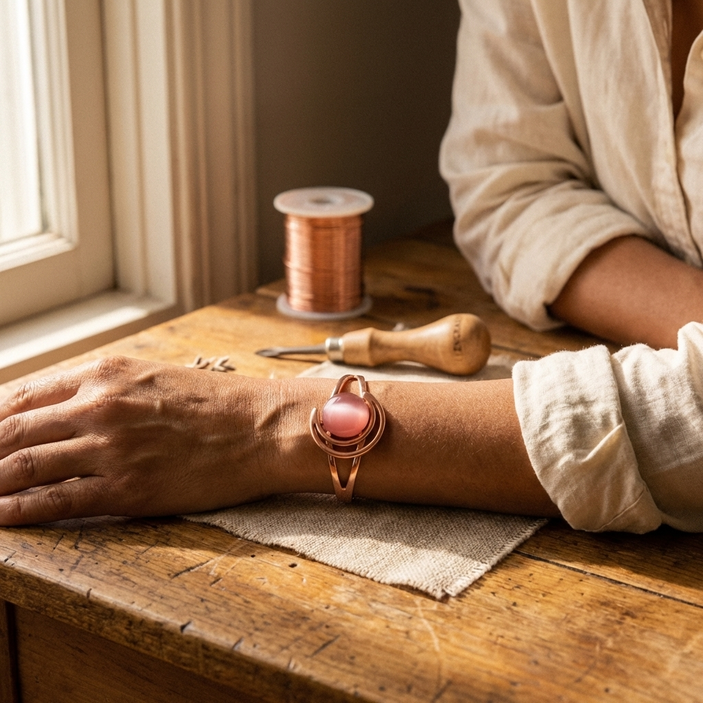 Orb Pink Copper Bracelet