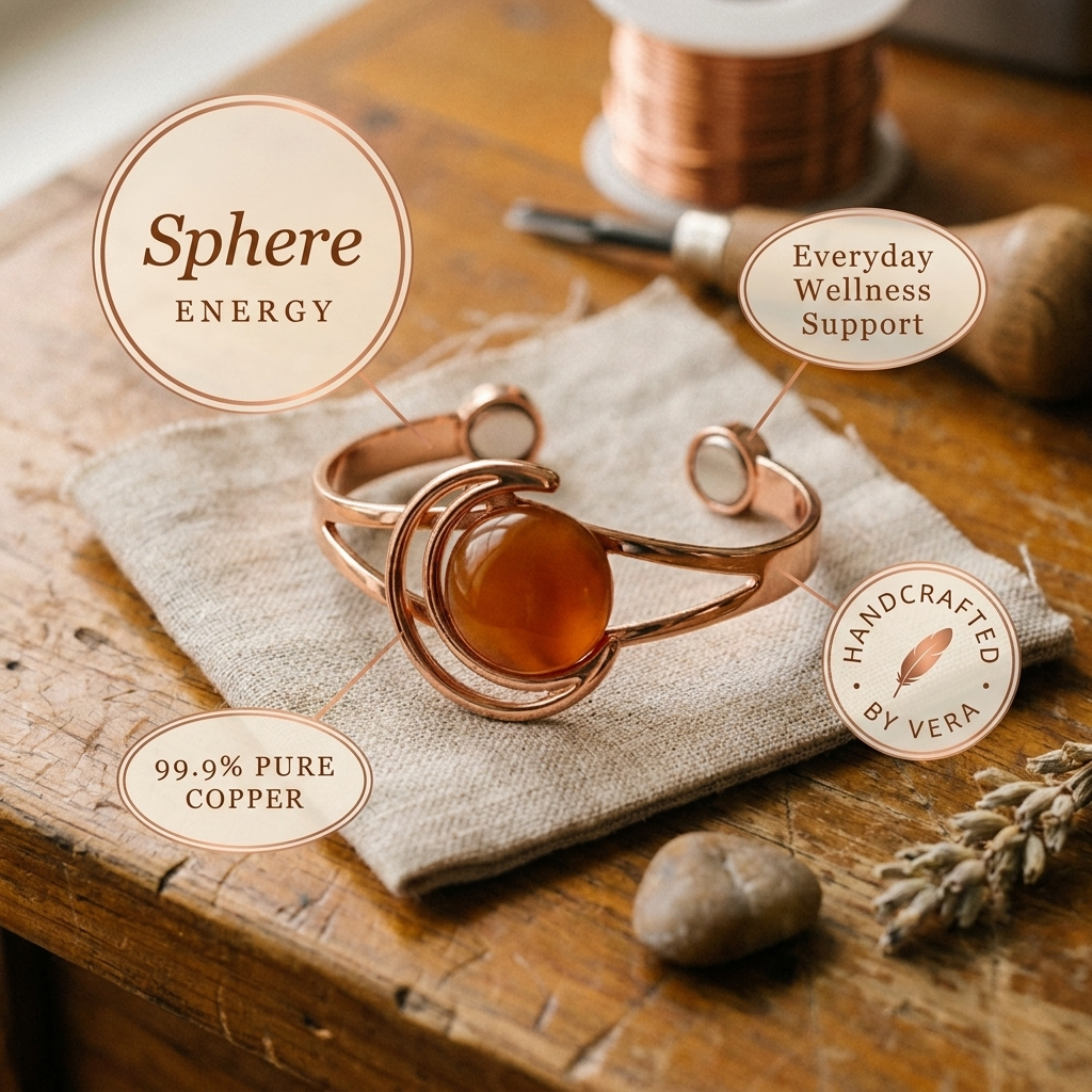 Orb Orange Copper Bracelet