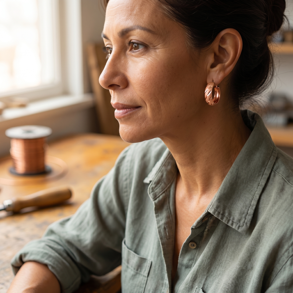 Combe Copper Earrings
