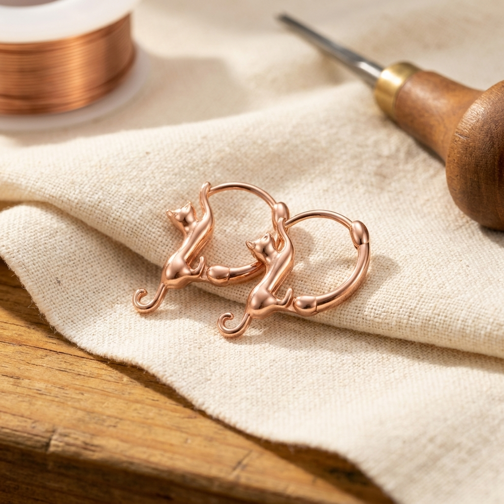 Whorl Copper Earrings