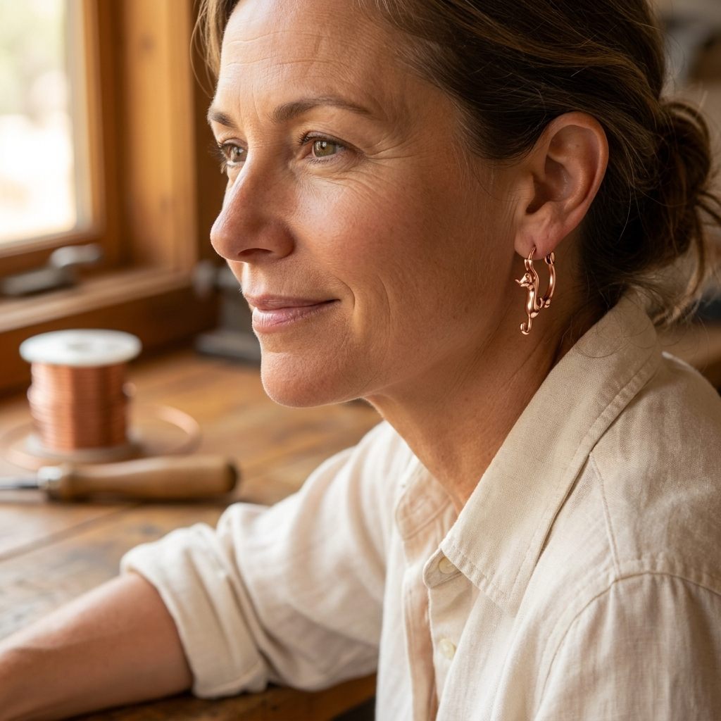 Whorl Copper Earrings