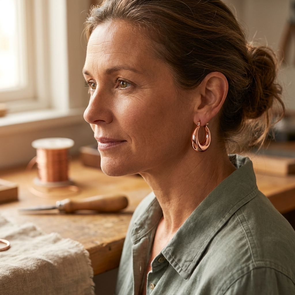 Chalk Copper Earrings