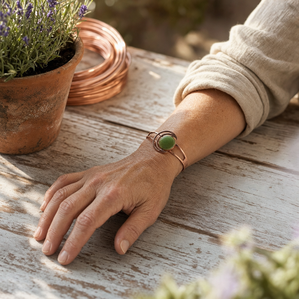 Orb Green Copper Bracelet