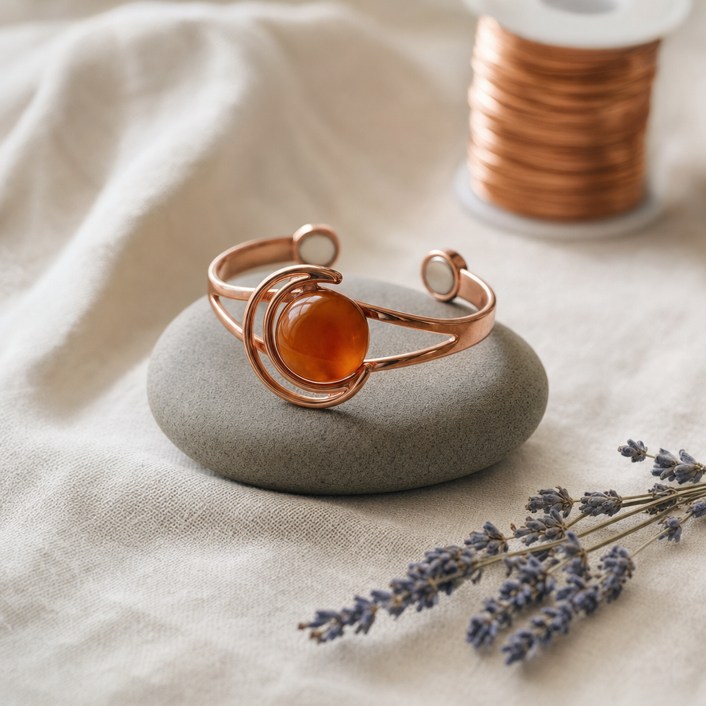 Orb Orange Copper Bracelet