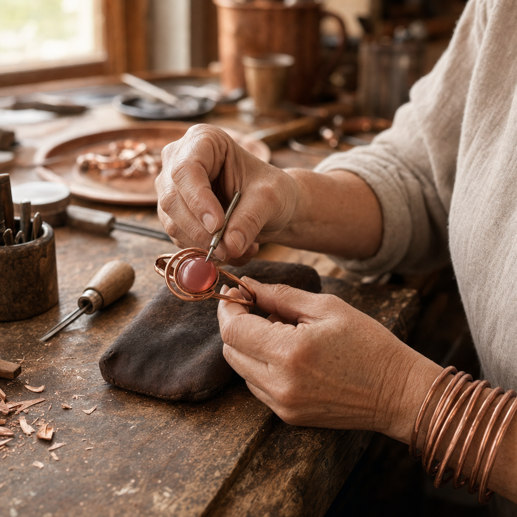 Orb Pink Copper Bracelet