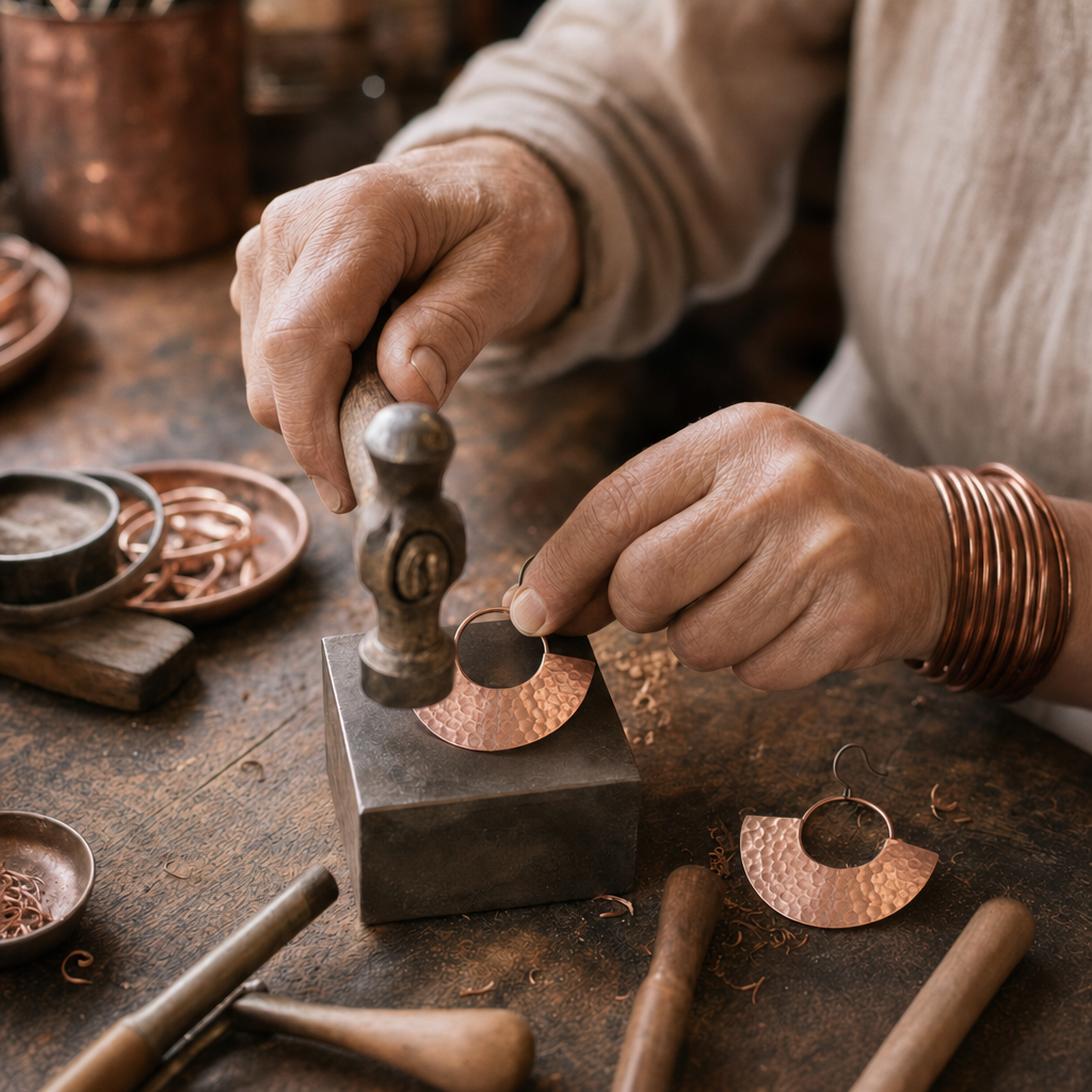 Ray Copper Earrings