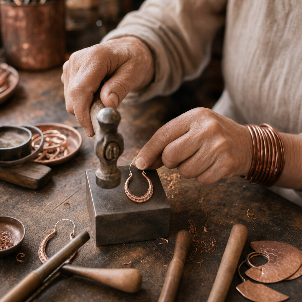 Spark Copper Earrings