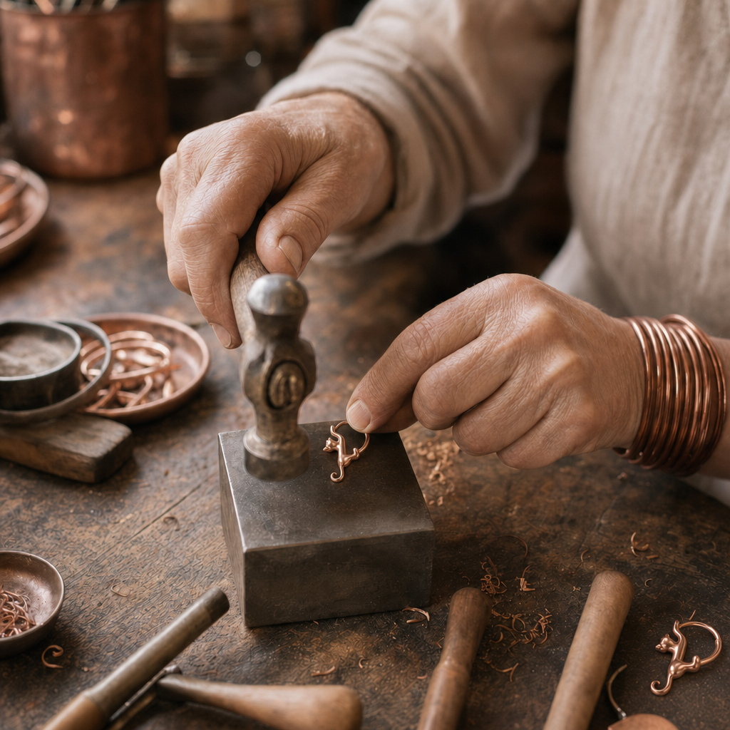 Whorl Copper Earrings